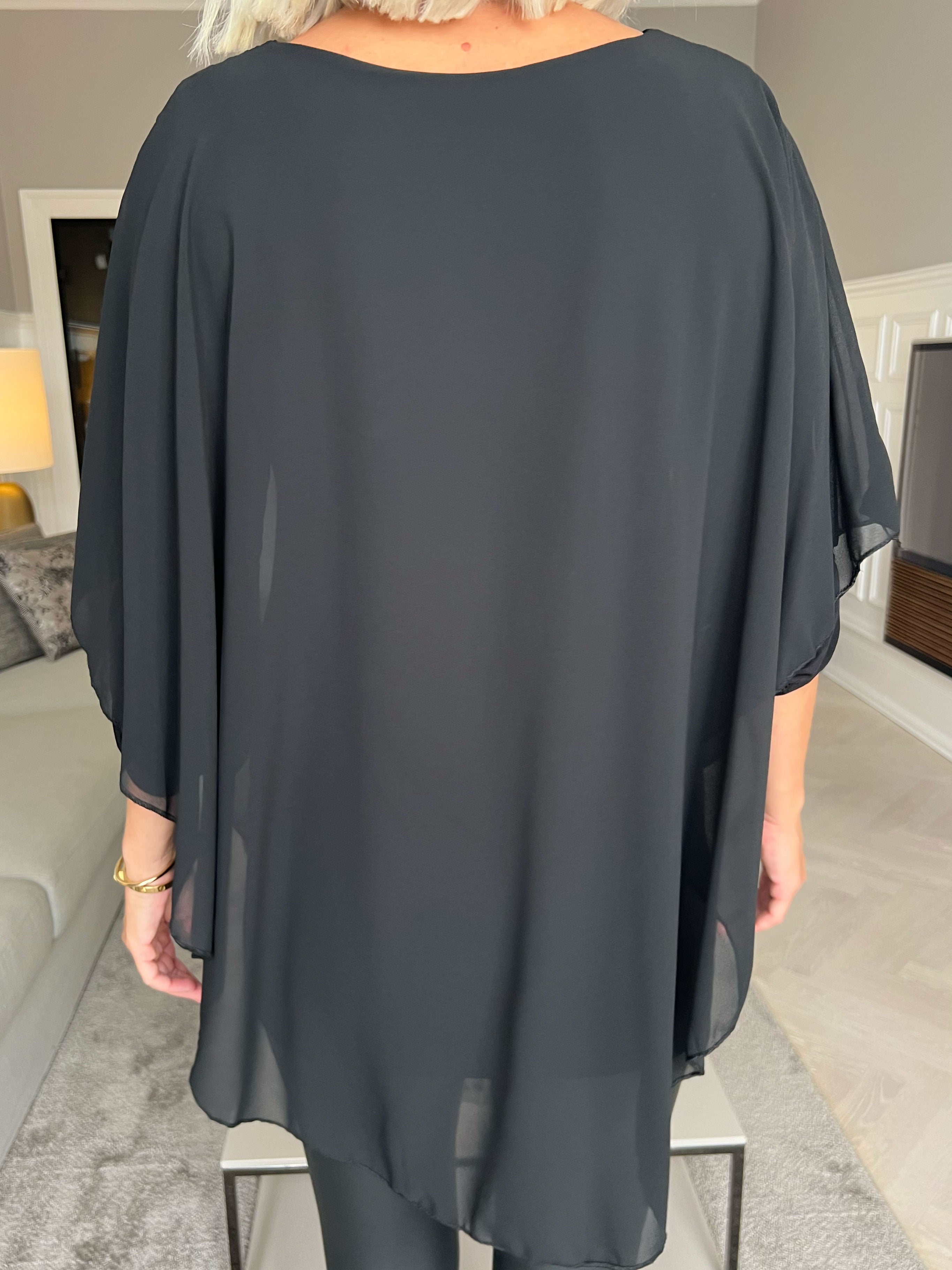 Kenya Shirt - Tunika med chiffonglager